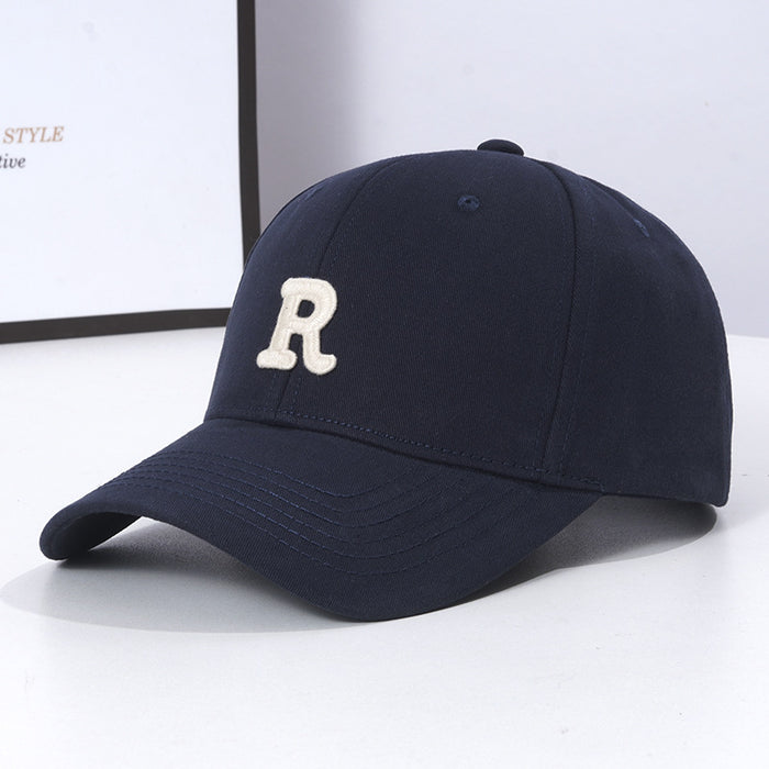 Wholesale Hard Top Baseball Cap Face Small Sun Protection Letter R Cap for Men