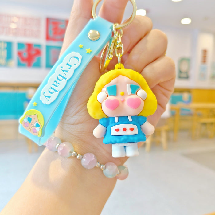 Wholesale Tears Doll Cartoon Keychain Cute Doll Children' s School Bag Pendant Car Keychain Doll Machine Small Gift