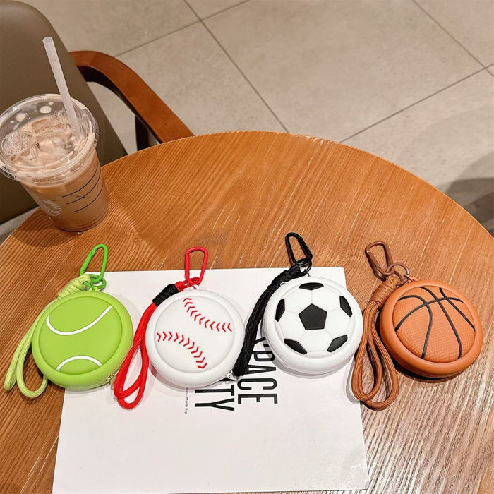 Wholesale Basketball Silicone Coin Purse Cute Bag Charm Sports Series Decorative Accessory Gift