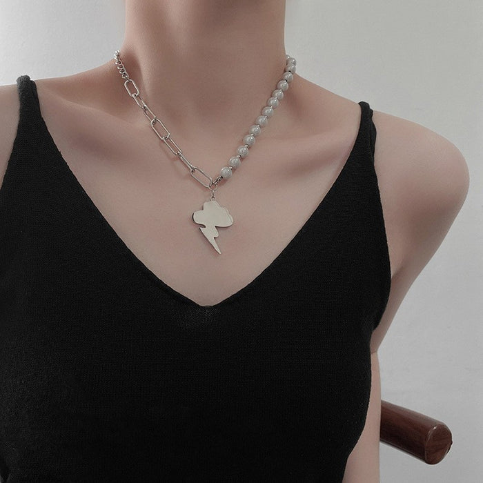 Wholesale Irregular Brooch Moonstone ing Necklace Clavicle Chain