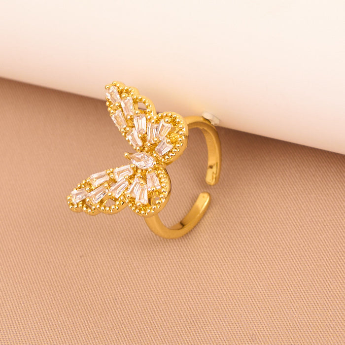 Wholesale Zircon Open Butterfly Ring