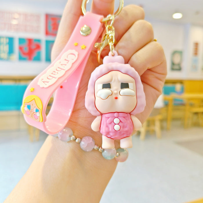 Wholesale Tears Doll Cartoon Keychain Cute Doll Children' s School Bag Pendant Car Keychain Doll Machine Small Gift