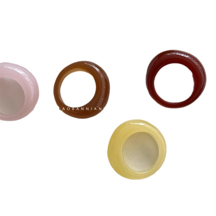 Wholesale Unique retro resin ring with a niche and cool style