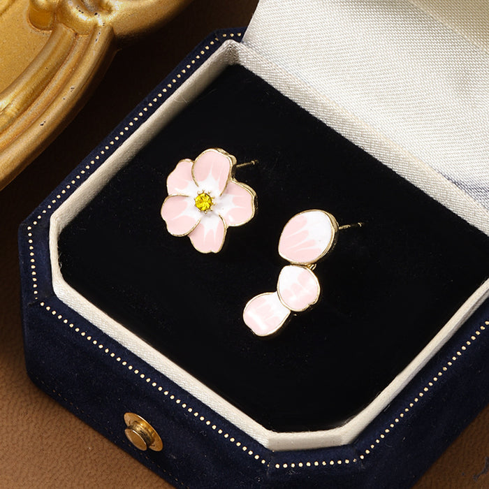 Wholesale Pink Cherry Blossom Earrings Female Celebrity Earrings