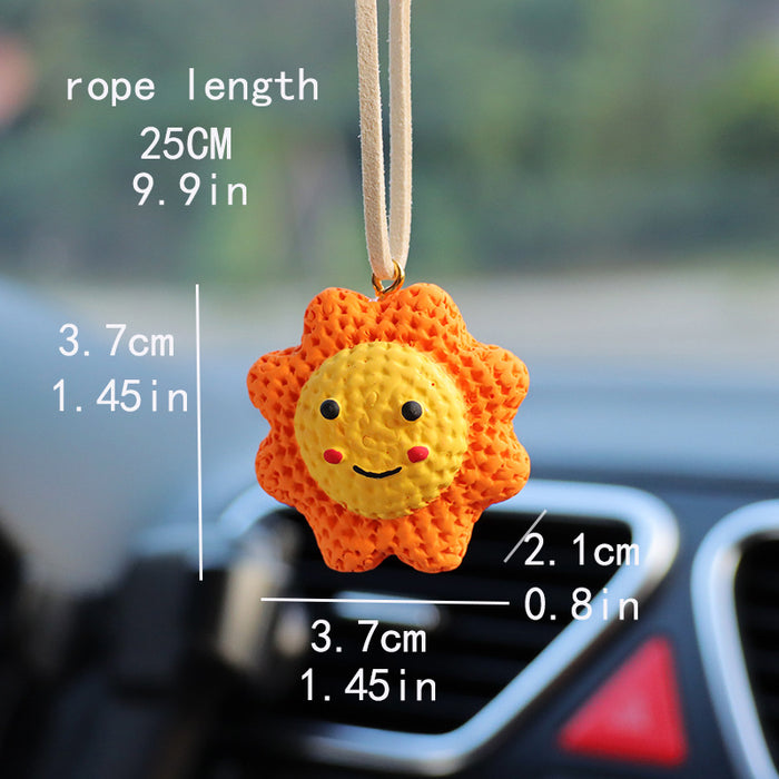 Wholesale Resin Rainbow Sun Car Rearview Mirror Pendant Decorative Car Ornament