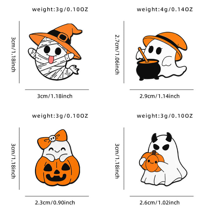 Wholesale  Ghost Pumpkin Brooch Cute Creative Metal Badge Pin Buckle Clothes Bag Versatile Accessories Medal
