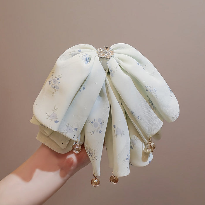 Wholesale Retro satin bow clip, high-end feel, elegant temperament, low ponytail clip, back of the head clip, hair accessory hair clip