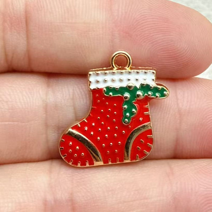 Wholesale 10pcs DIY alloy oil drip ,  reindeer,  deer,  bell,  snowman Christmas decoration accessories Pendant