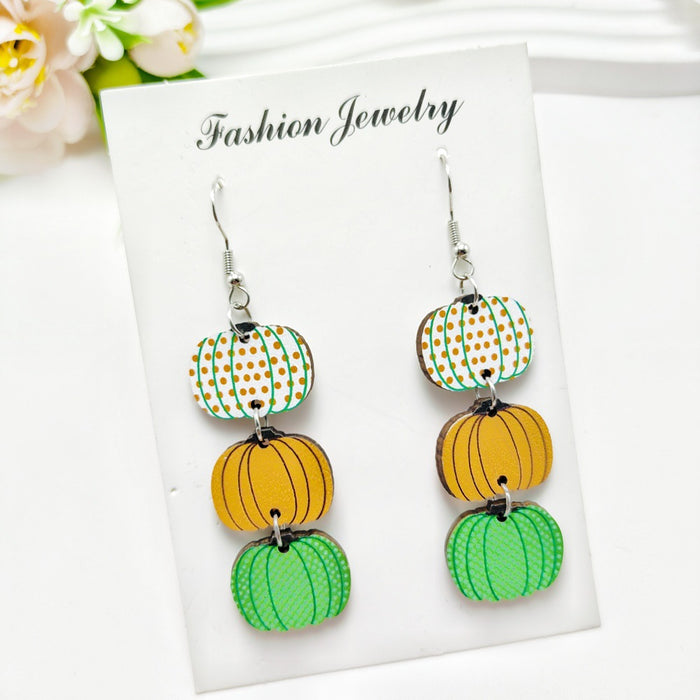 Wholesale Thanksgiving Holiday  Pumpkin Earrings Glitter Personality Cute Party Acrylic Earrings