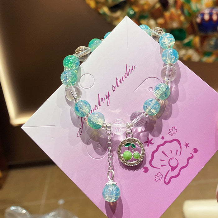 Wholesale Cherry Design Glass Beaded Bracelet Fashion Jewelry Accessory MOQ≥3