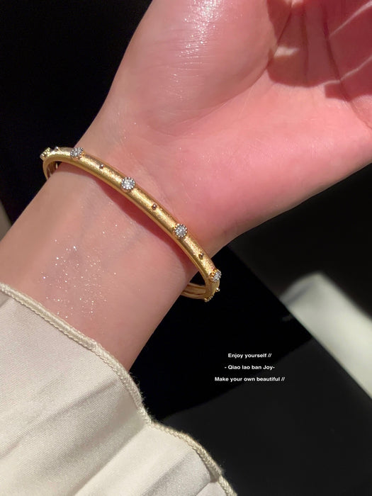 Wholesale Open sparkling diamond woven gold bracelet