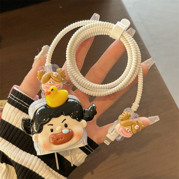 Wholesale Ugly-cute charger protective case with 3D embossed design