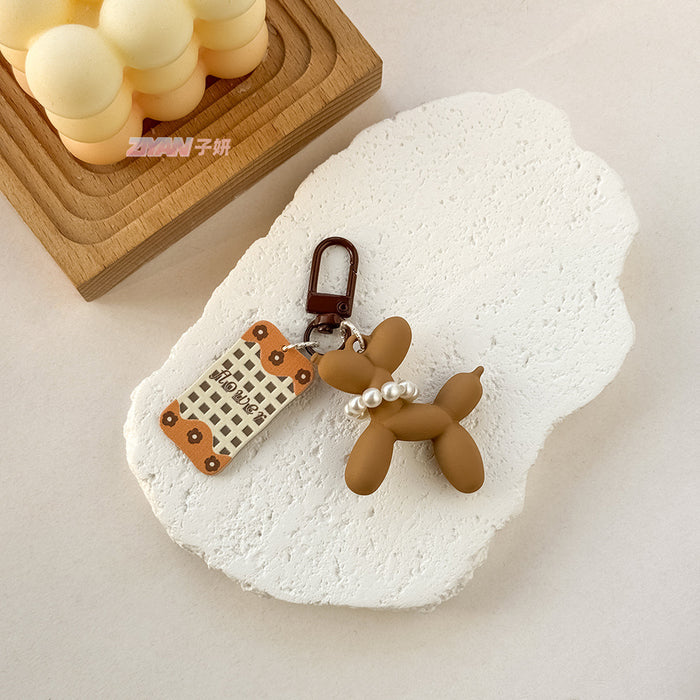 Wholesale Brown flower balloon keychain pendant couple earphone women's bag ornaments