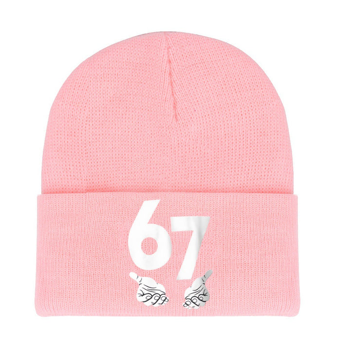 Wholesale Letter pattern knitted hat wool hat warm hat