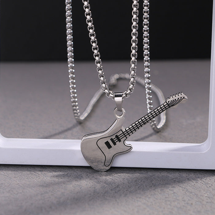 Wholesale Stainless Steel Guitar Pendant Necklace JDC-NE-Zheq003