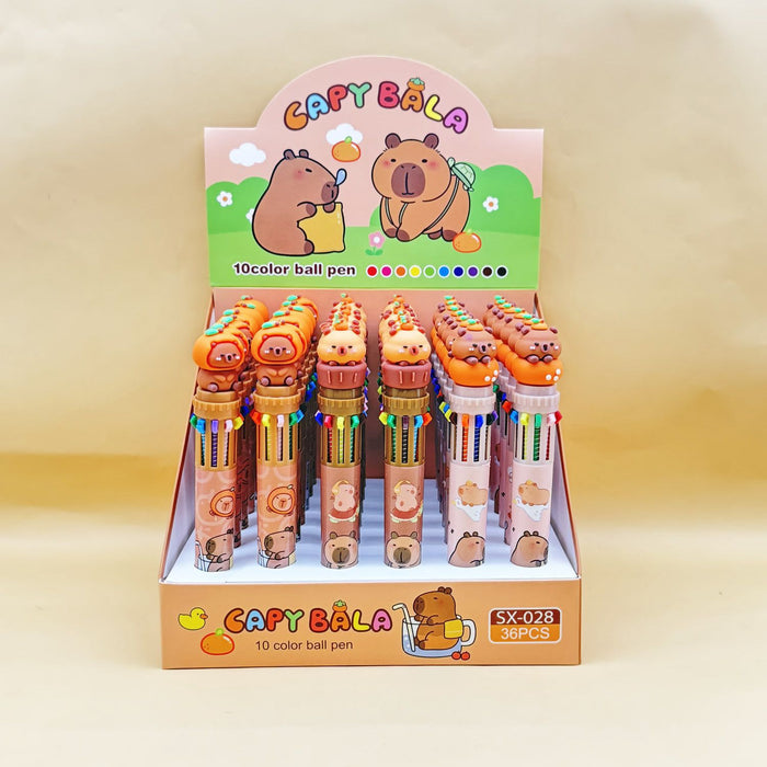 Wholesale Cute Cartoon 10-Color Clickable Ballpoint Pen