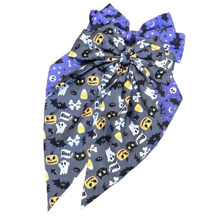 Wholesale  pumpkin ghost print bow spring clip funny ghost pattern hairpin dark style hair accessories