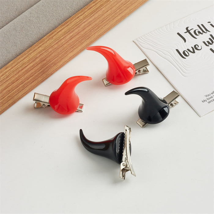 Wholesale  Little Devil Horn Hairpin Hair Accessories Hairpin DIY Female Duckbill Clip High-End Cute Ins Style Exquisite