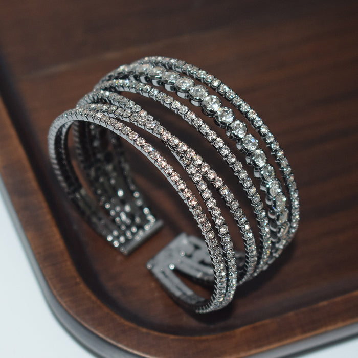 Wholesale Wire Bracelet Jewelry Full Diamond Cross Hand Jewelry Claw Chain Open Bracelet