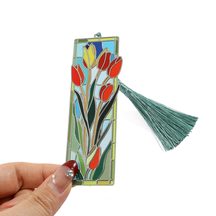 Wholesale Oil Painting Metal Tassel Accessories Bookmark