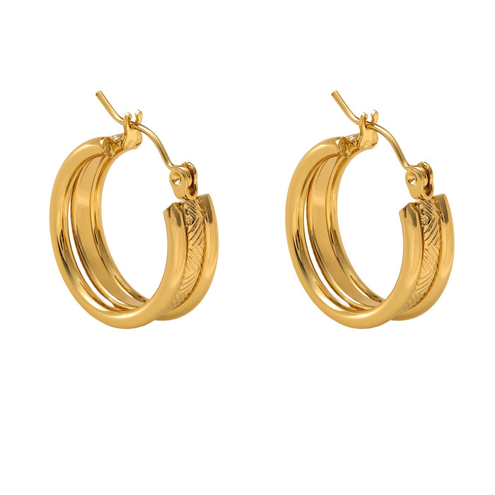 Wholesale New high-end stainless steel earrings, fashionable and versatile, with a minimalist and niche style