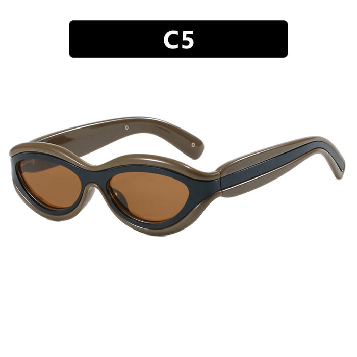 Wholesale Color Blocking Retro Anti-UV PC Sunglasses JDC-SG-PLS131