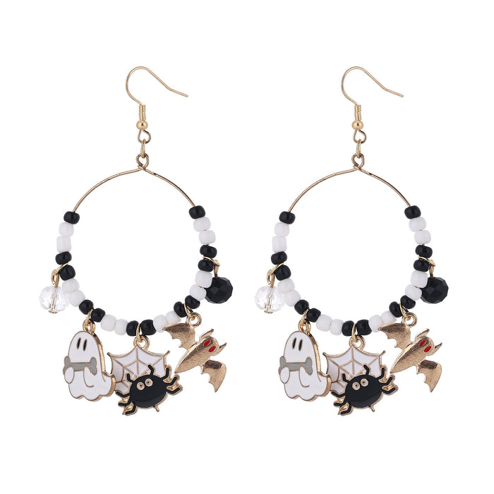 Wholesale  themed earrings,  black and white,  orange and purple  main color earrings