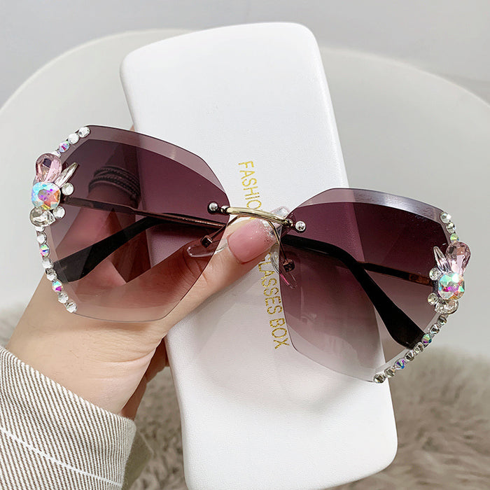 Wholesale Diamond-encrusted Frameless PC Sunglasses JDC-SG-MNY002