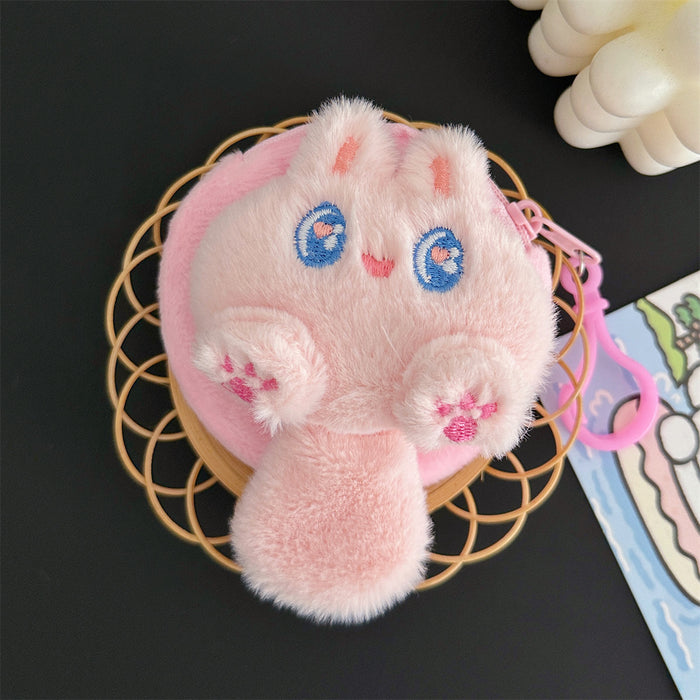 Wholesale Cartoon Plush Coin Purse Cute Mini Soft Cute Cat Coin Storage Bag Student Portable Earphone Bag