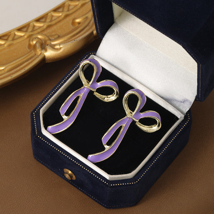 Wholesale Purple Bow Retro French S925 Elegant