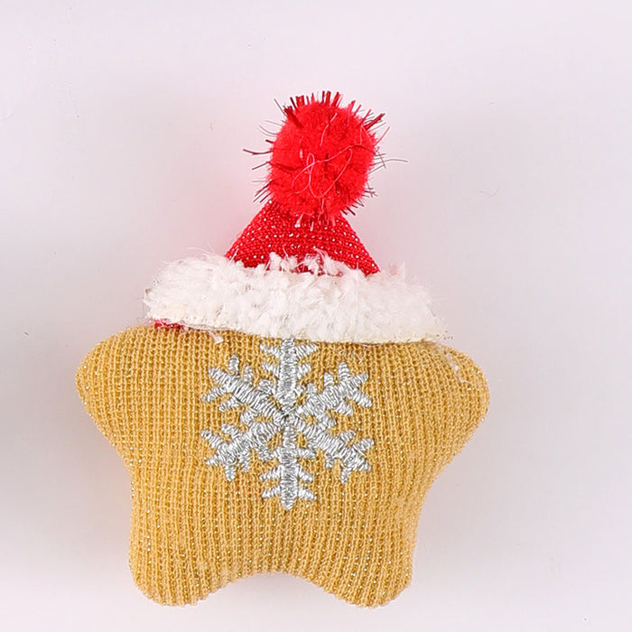 Wholesale Christmas Brooch Cute Plush Christmas Accessories Cartoon Pin Decorations Clothing Accessories