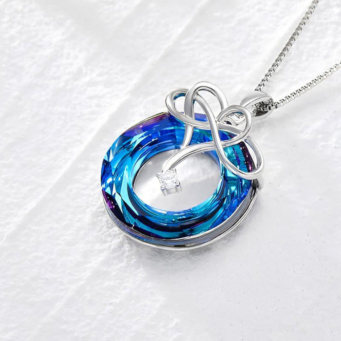 Wholesale Necklace Earring Set Alloy Crystal Infinity's love Necklace MOQ≥2 JDC-ES-CongX001