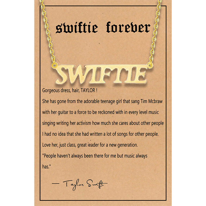 Wholesale Music necklace, stainless steel, gold letters, titanium steel pendant necklace