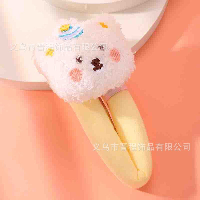 Wholesale New cartoon dog sponge hair clip with side bangs and plush toy large clip wholesale
