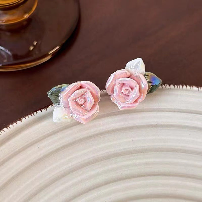 Wholesale Rose long pearl tassel earrings