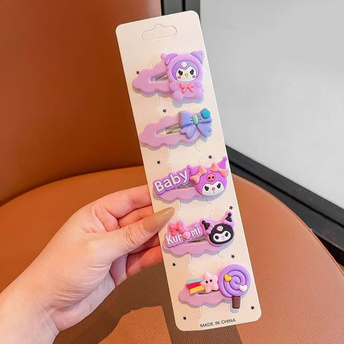 Wholesale 5pcs/set Cute Cartoon Hair Clips for Kids - Side Hairpins