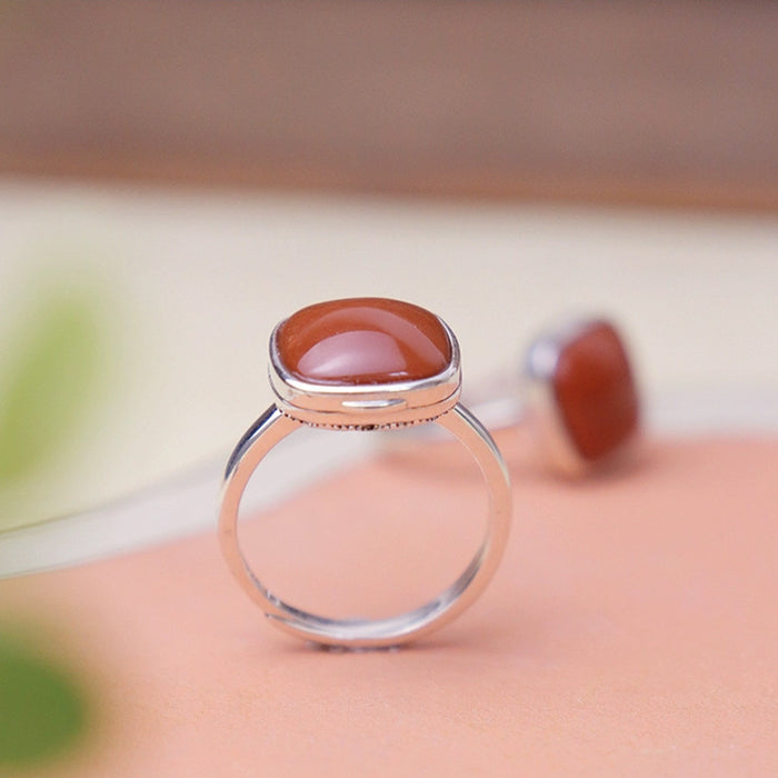 Wholesale Hollow out sachet ring, retro and niche, worn with an open mouth ring on the go