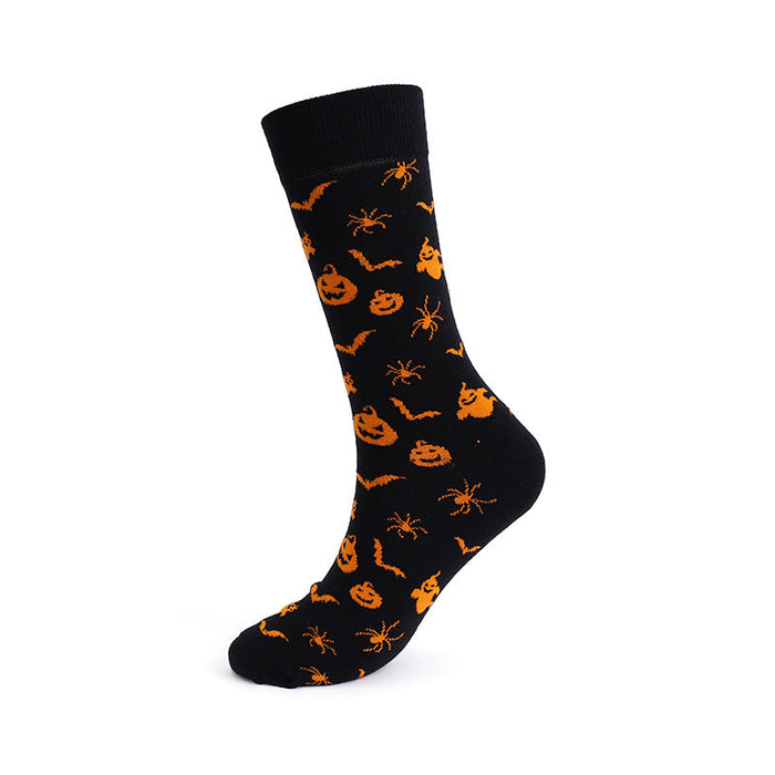 Wholesale Halloween Pumpkin Skull Cotton Socks  JDC-SK-HuaLang001