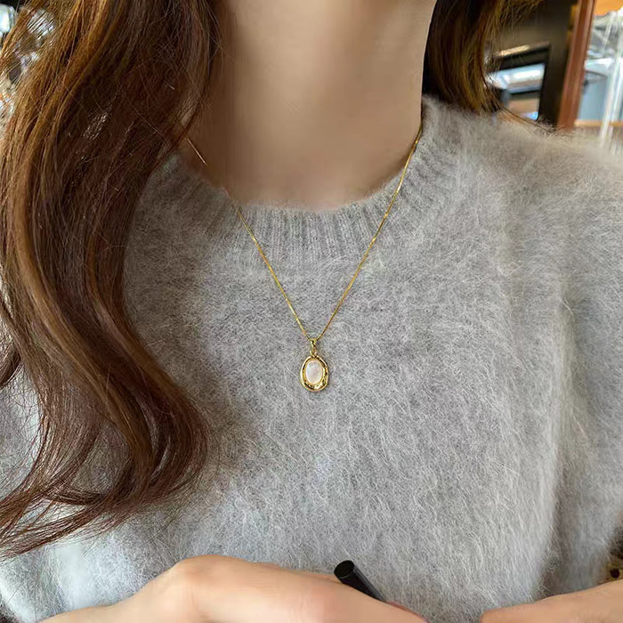 Wholesale Titanium steel necklace versatile niche accessory high-end exquisite sweater chain simple copper pendant