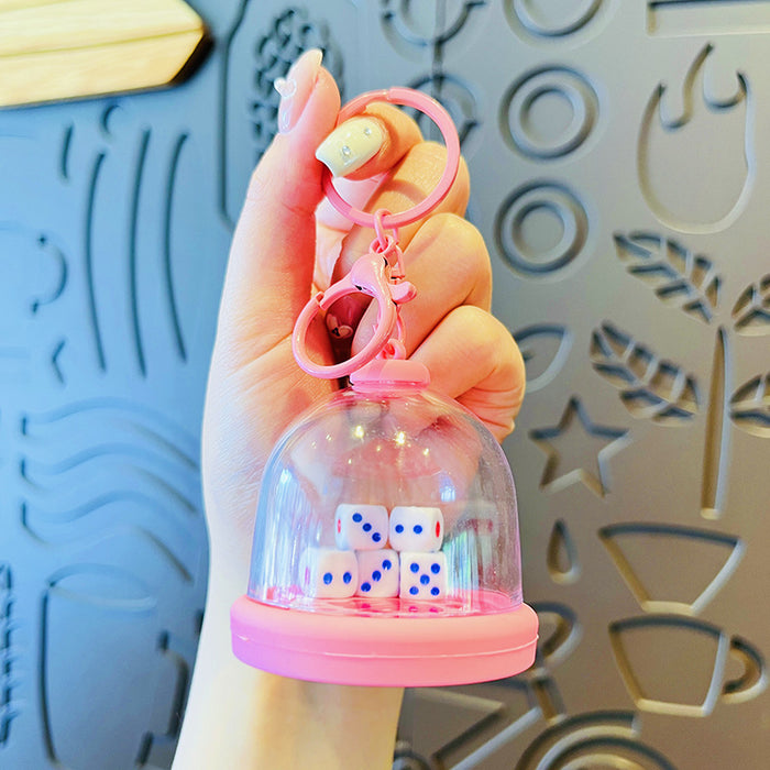 Wholesale Creative pendant dice cup keychain practical keychain couple bag pendant gift