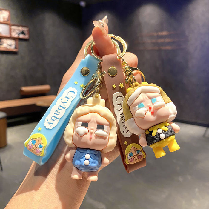 Wholesale Tear doll cartoon keychain cute  doll children' s school bag pendant keychain claw machine small gift