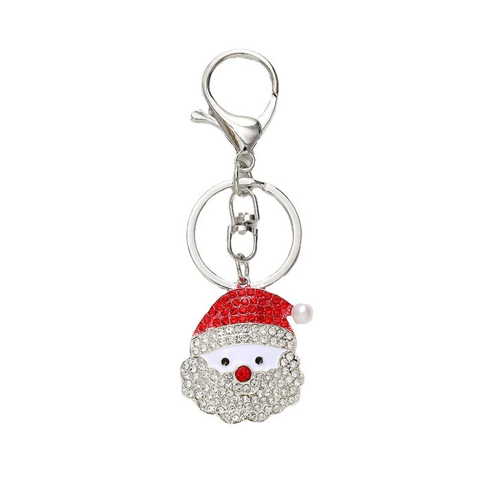 Wholesale Electroplated Metal Christmas Keychain – Gold  Pendant Gift Bag Charm