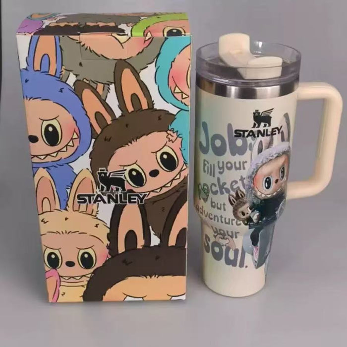 Wholesale 304 stainless steel tumbler cup 40oz cartoon car cup straw ice cup