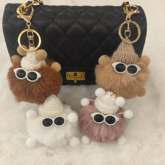 Wholesale Plush plush toy bag pendant keychain Plush plush niche doll pendant glasses key pendant accessory