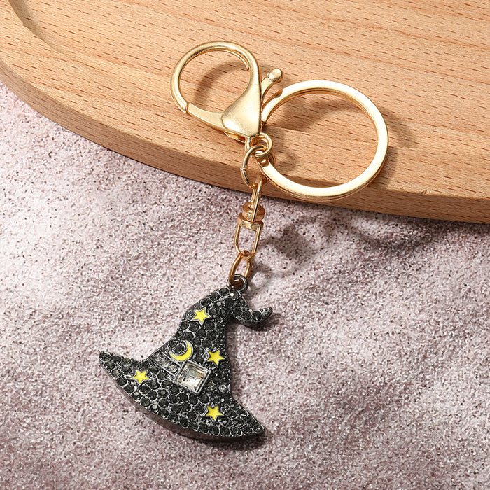 Wholesale Zinc Alloy Rhinestone  Keychain Pumpkin Ghost Design for Party Gift and Fashion Accessory