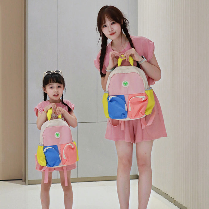 Wholesale Cute children's backpack, ultra light cartoon printed backpack, fashionable contrasting color backpack