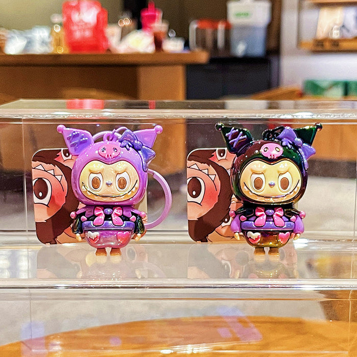 Wholesale electroplated doll keychain cute cartoon funny doll couple bag small pendant