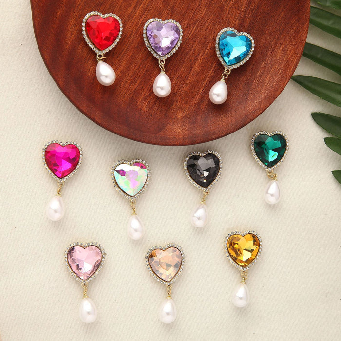 Wholesale Advanced pearl DIY accessories with diamond inlay, light luxury temperament, love crystal tassel alloy accessories, jewelry