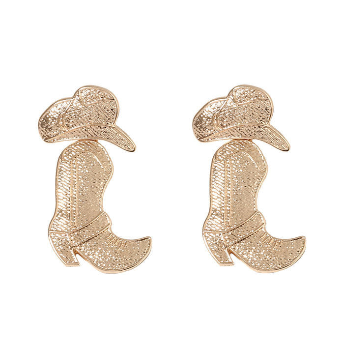Wholesale Boots Alloy Earrings Geometric Pattern Hat Earrings Versatile Earrings