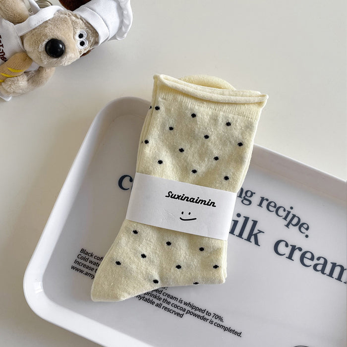 Wholesale Socks children retro rolled edge mid tube socks artistic socks